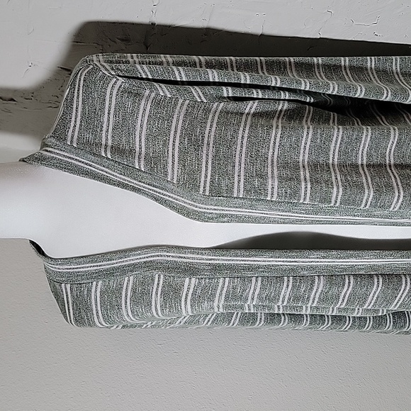 MIX by 41Hawthorn Striped Open Front Cardigan Sweater XL Green White Long Sleeve - Picture 4 of 13